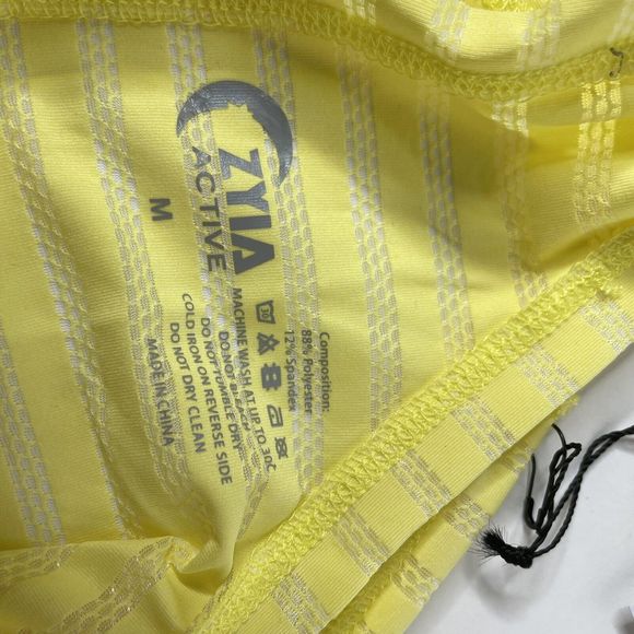 New Zyia Active Women’s Size Medium Yellow Lemon Nimbus Split Back Tank Top NWT - Picture 5 of 10